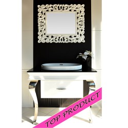 Луксозно бяло огледало за баня